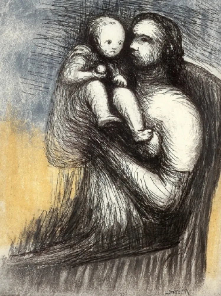 Água-Forte E Água-Tinta Moore - Mother and Child XXV