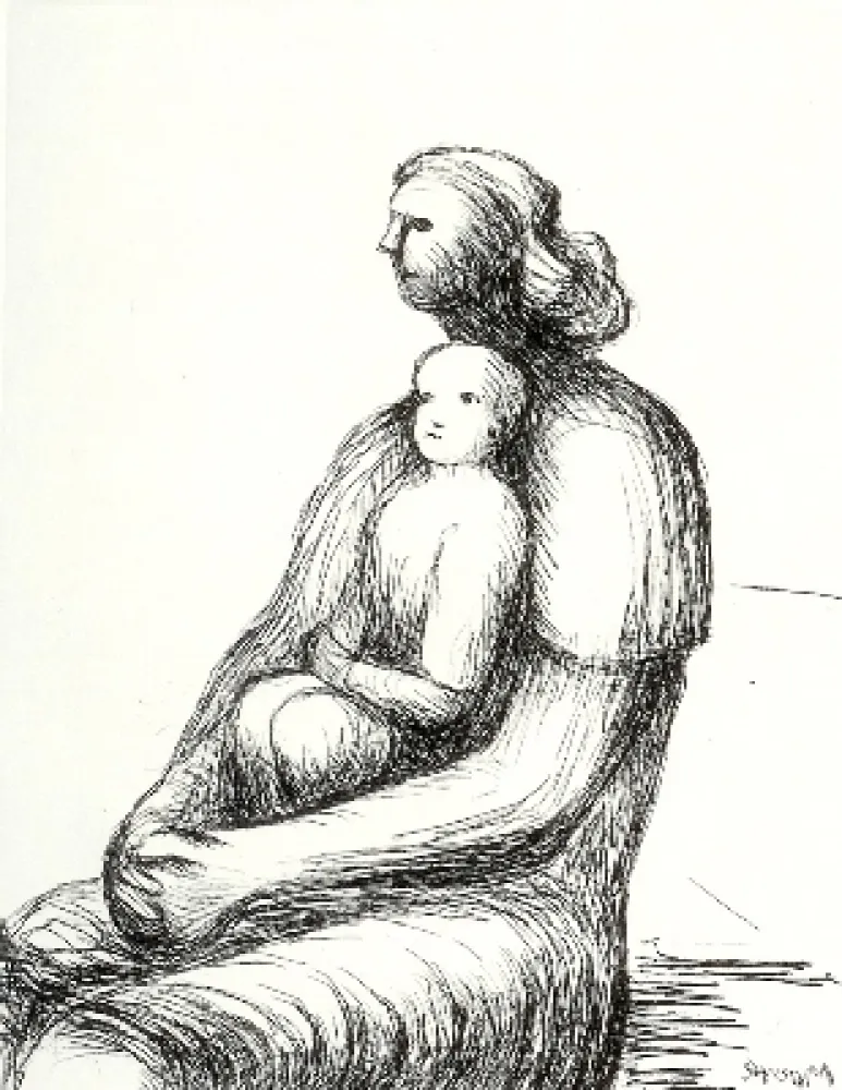 Gravura Moore - Mother and Child XXVII