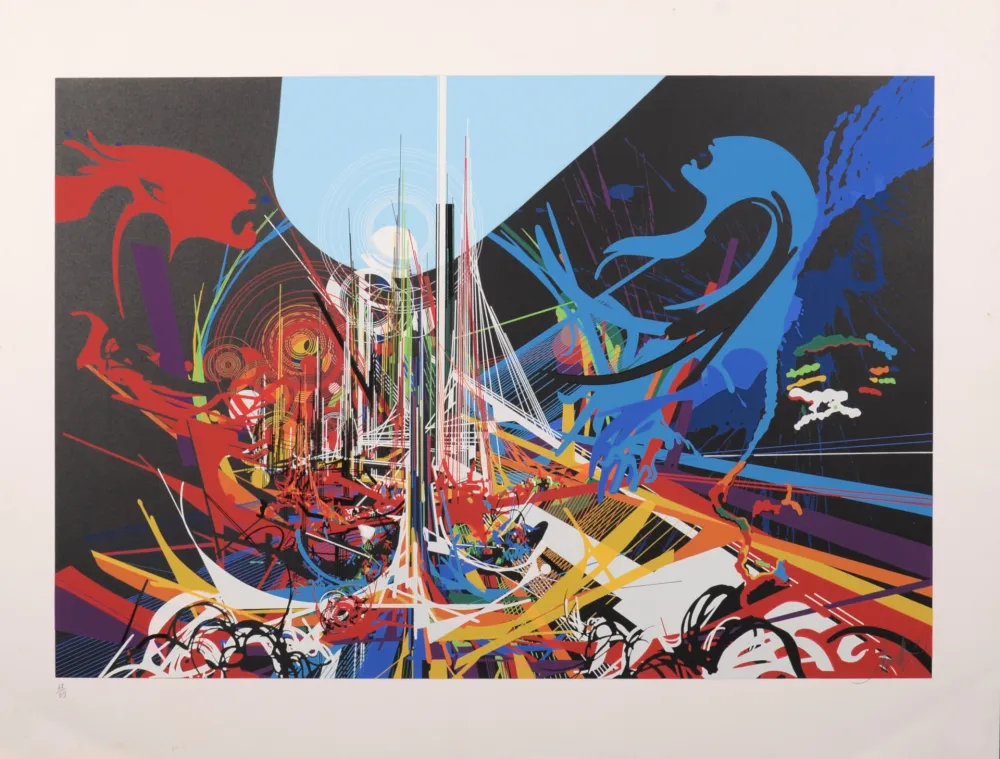 Serigrafia Moretti - Rimbaud Illuminations - La Ville, 1981 - Hand-signed!