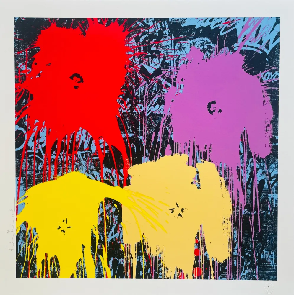 Serigrafia Mr Brainwash - Flowarh$ (Variation Red)