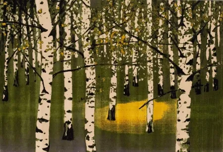 Litografia Muller - Birkenwald IV