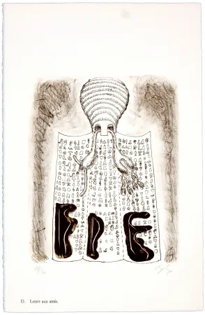 Litografia Nørgaard - D. Lettre aux amis.