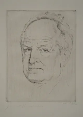 Água-Forte Orlik - Gerhart Hauptmanns Bildnis