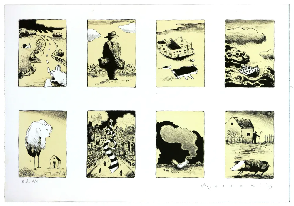 Litografia Otsuki - Je ne rentre pas à la maison