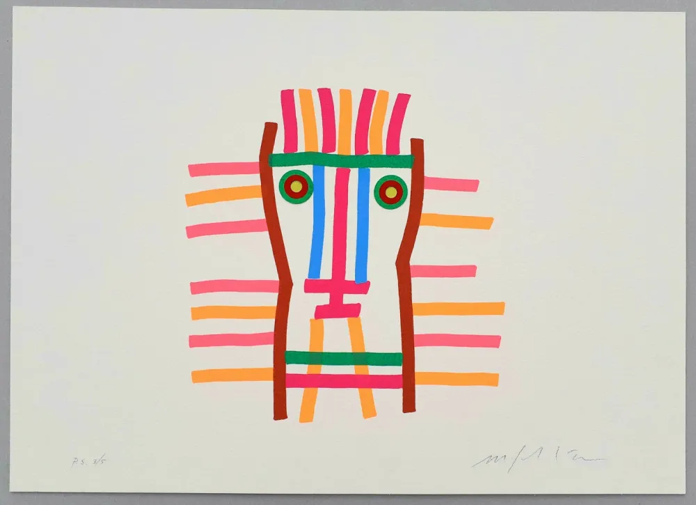 Serigrafia Paladino - I volti, Uno