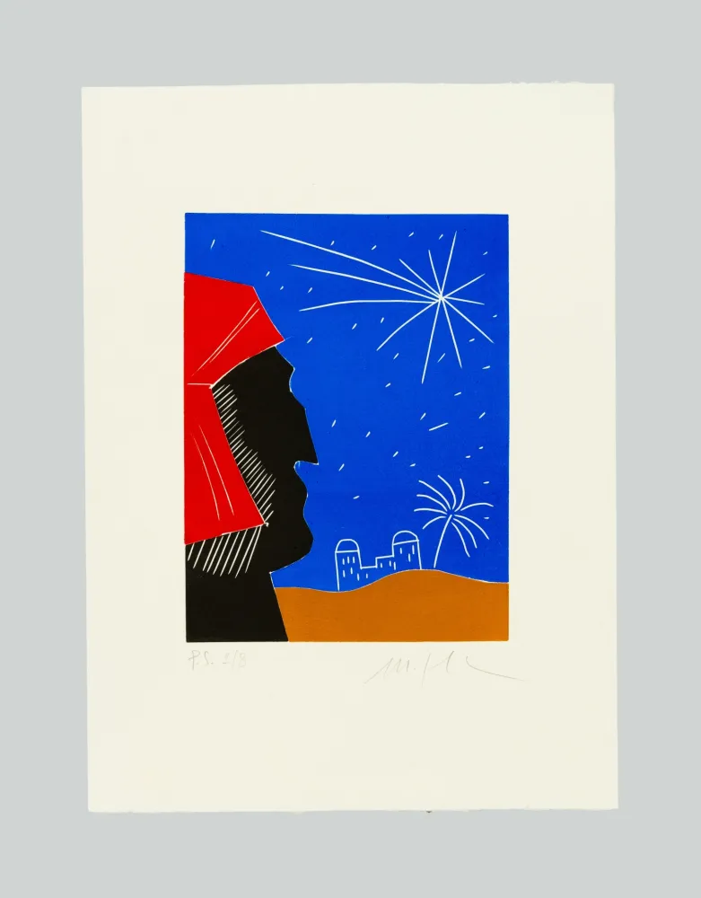 Linogravura Paladino - La Divina Cometa