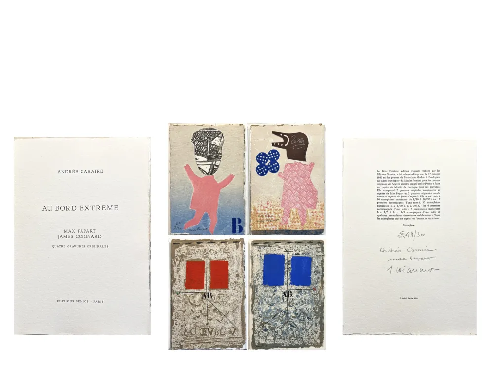 Livro Ilustrado Papart - AU BORD EXTRÊME. Quatre gravures signées de Max Papart et James Coignard (1983)
