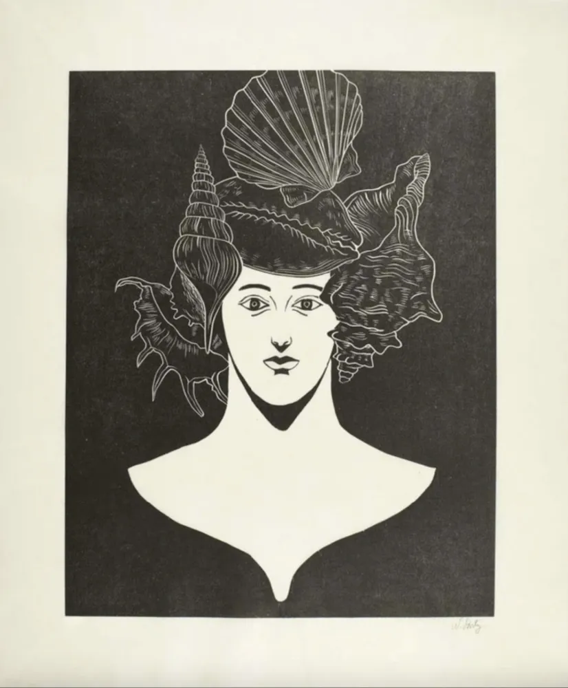 Xilogravura Party - Portrait With Shells
