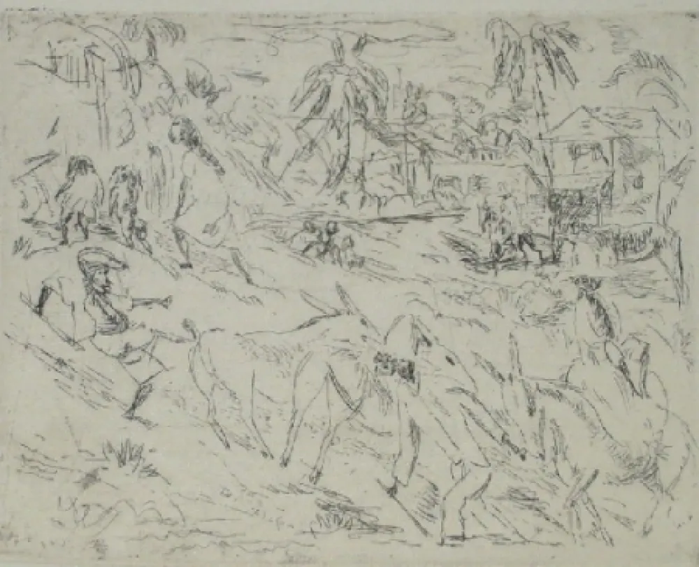 Água-Forte Pascin - Campagne cubaine