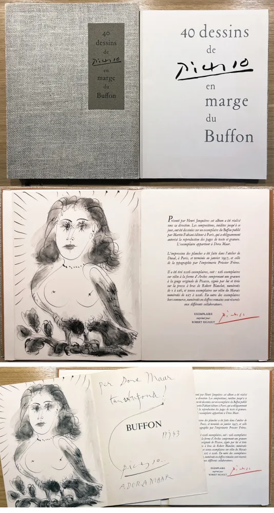 Livro Ilustrado Picasso - 40 DESSINS DE PICASSO EN MARGE DU BUFFON. Exemplaire signé par Picasso