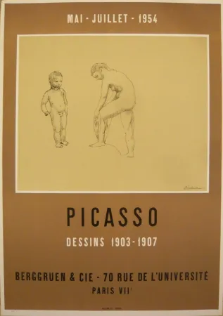 Cartaz Picasso - Affiche exposition dessins 1903-1907 galerie Berggruen