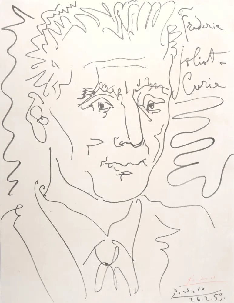 Litografia Picasso (After) - Portrait de Frédéric Joliot-Curie, 1959