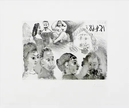 Água-Forte Picasso - Autour d'El Greco et de Rembrandt: Portraits