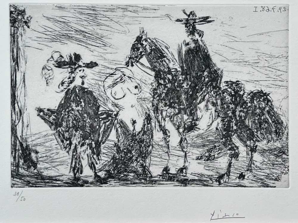 Água-Forte Picasso - Gentilhomme, femme honteuse et reître 