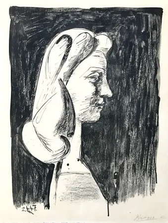 Litografia Picasso - Grand Profil  (Francoise Gilot)