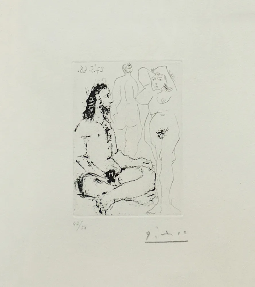 Gravura Picasso - HOMME NU ASSIS EN TAILLEUR (BLOCH 1600)