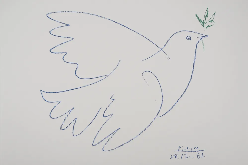 Litografia Picasso - La colombe bleue