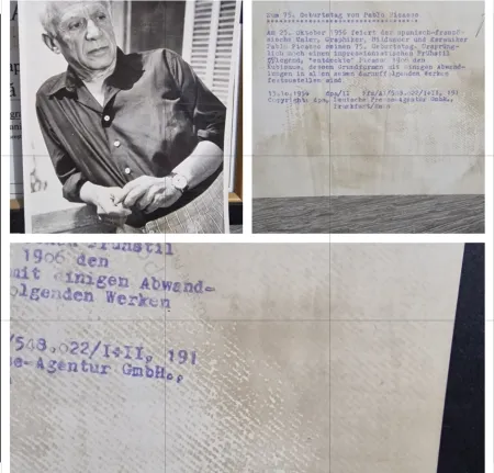 Fotografia Picasso - Pablo Picasso Vintage Press Photo (c.1956) – Göbel / DPA Archive, Type 1