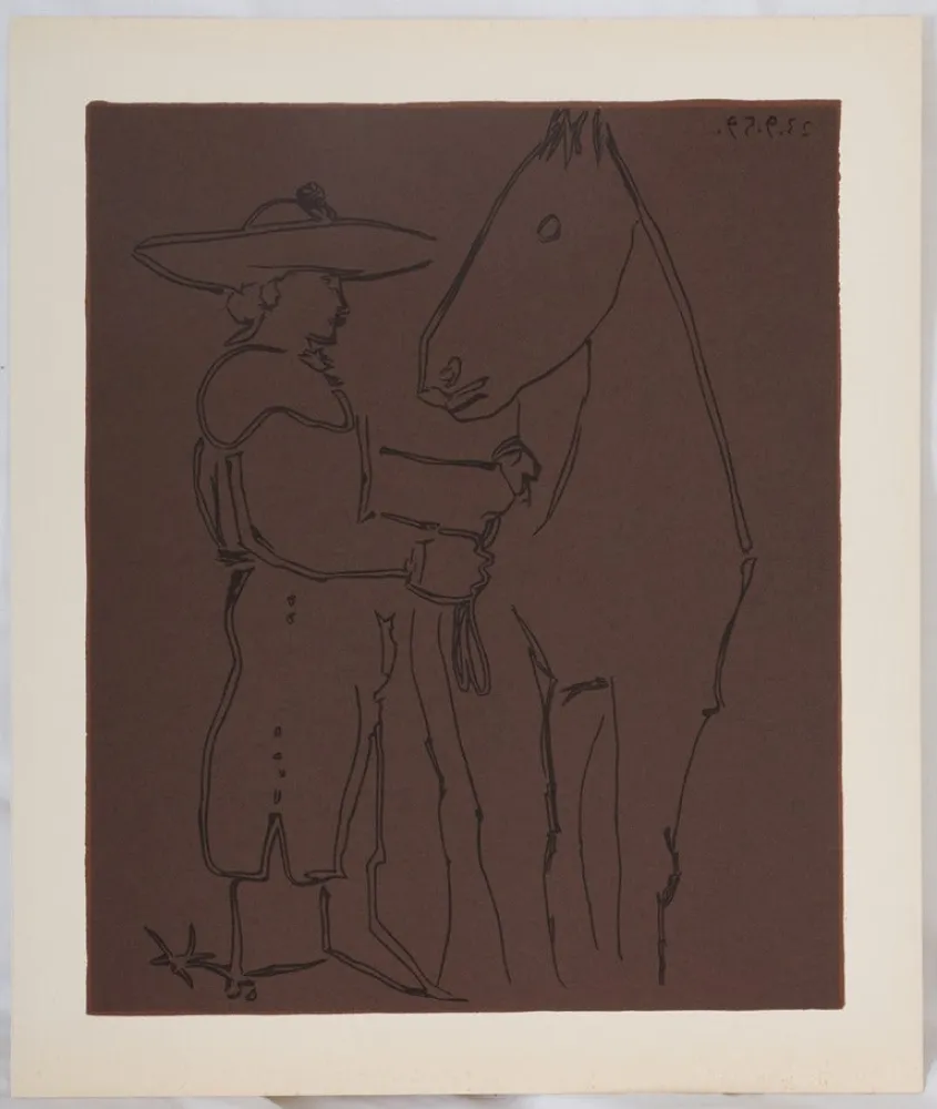 Linogravura Picasso - Picador et cheval