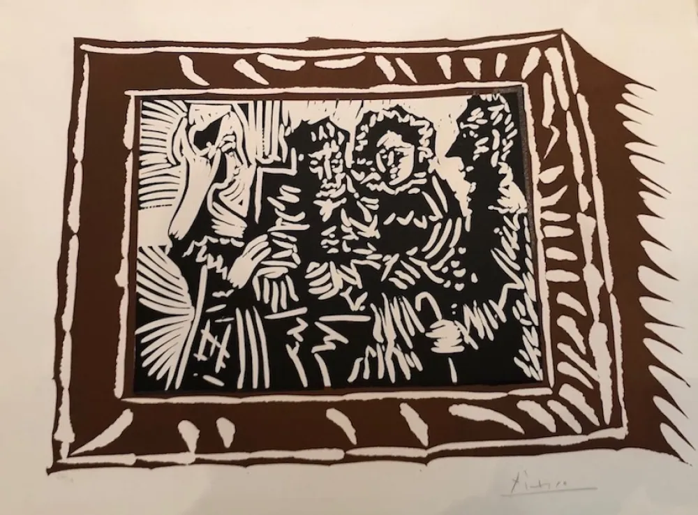 Linogravura Picasso - Portrai de famille ingresque IV