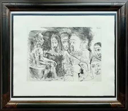 Água-Forte Picasso - Suite 347, 4 avril 1968, L. 17