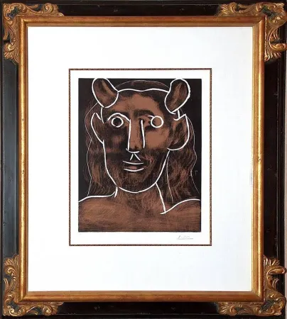 Linogravura Picasso - Tete de Faune (B. 1094)