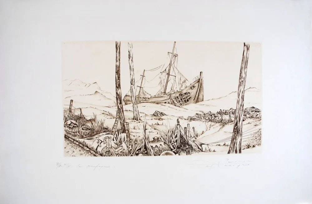 Gravura Pierron - Le Naufrage