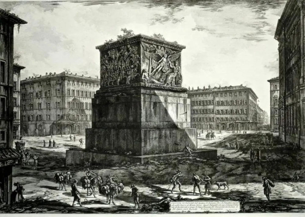 Gravura Piranesi - Veduta del Piedestallo dell'Aposteosi, from 