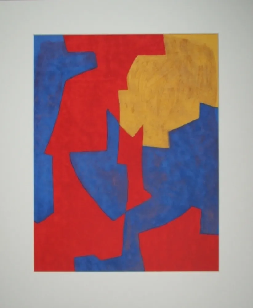 Litografia Poliakoff - Composition rouge, bleue et jaune