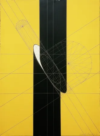 Litografia Pomodoro - Untitled (Slashed column)