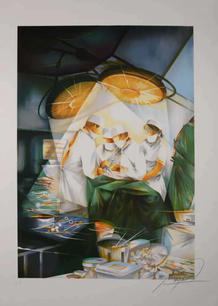 Litografia Poulet - Le chirurgien