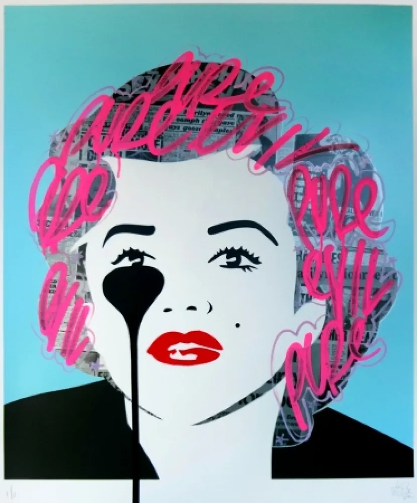 Serigrafia Pure Evil - The last Marilyn (pink tags)