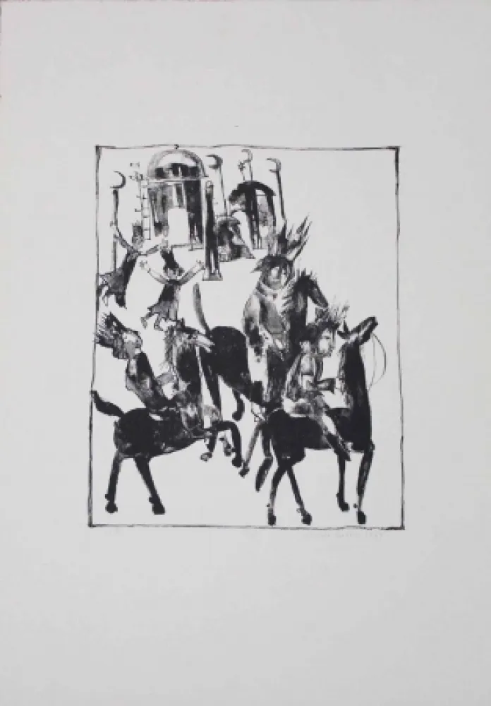 Litografia Pyroth - Adschîb, Gharîb und Kâsim machen sich auf den Weg