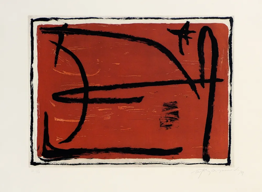 Gravura Ràfols Casamada - Los elementos I. Fuego