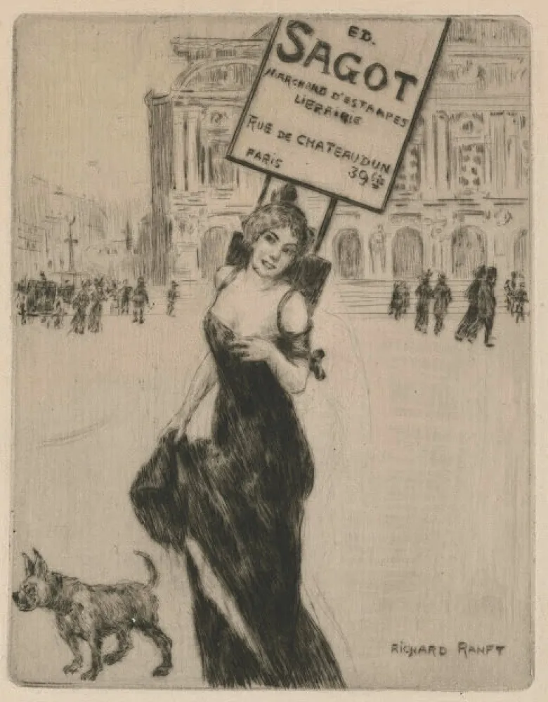 Gravura Ranft - Business card of print dealer Edmond Sagot