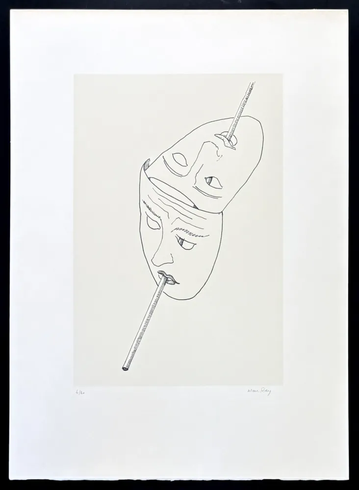 Litografia Ray - Man Ray (1890–1976) - Maschere - Lithograph on paper