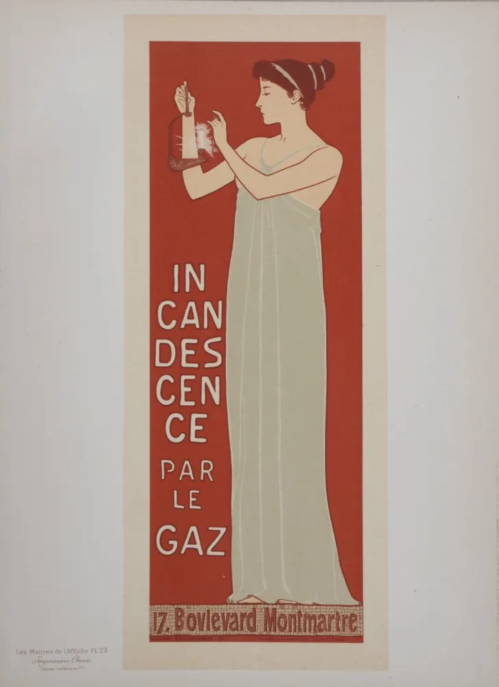 Litografia Realier-Dumas - L'Incandescence par le Gaz, Les Maitres de L’Affiche