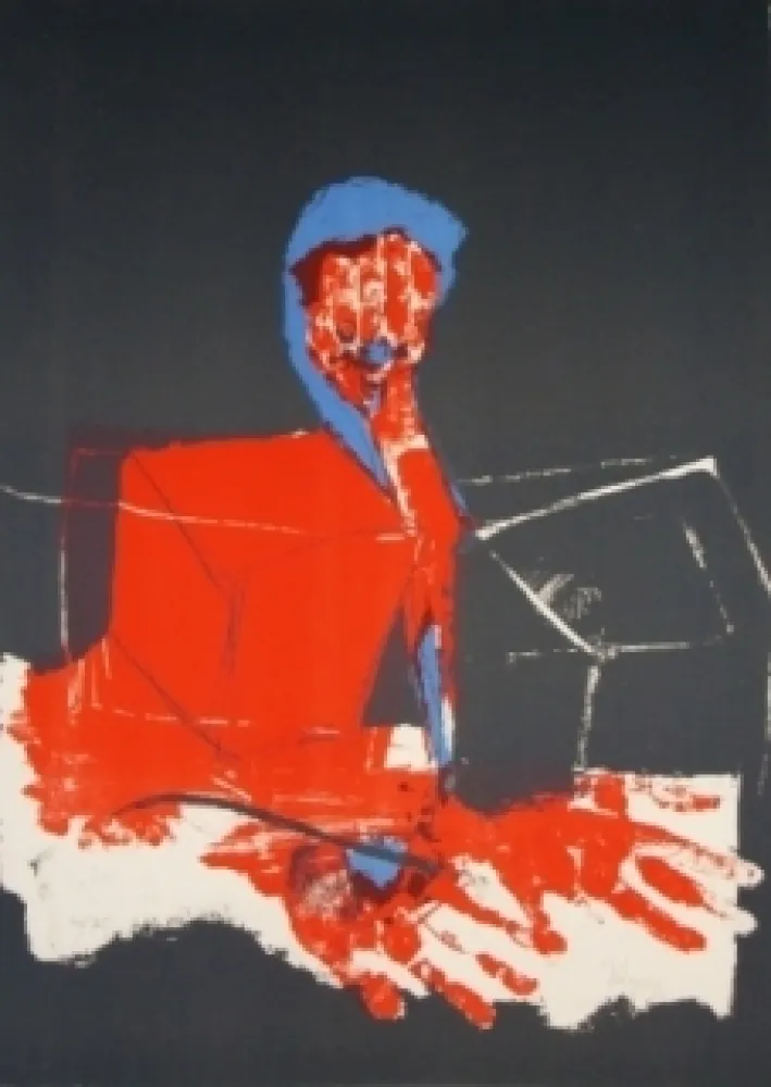 Litografia Rebeyrolle - Le pianiste