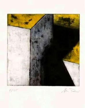 Água-Forte Rein - Ohne Titel (weiß, blau, gelb, schwarz)   