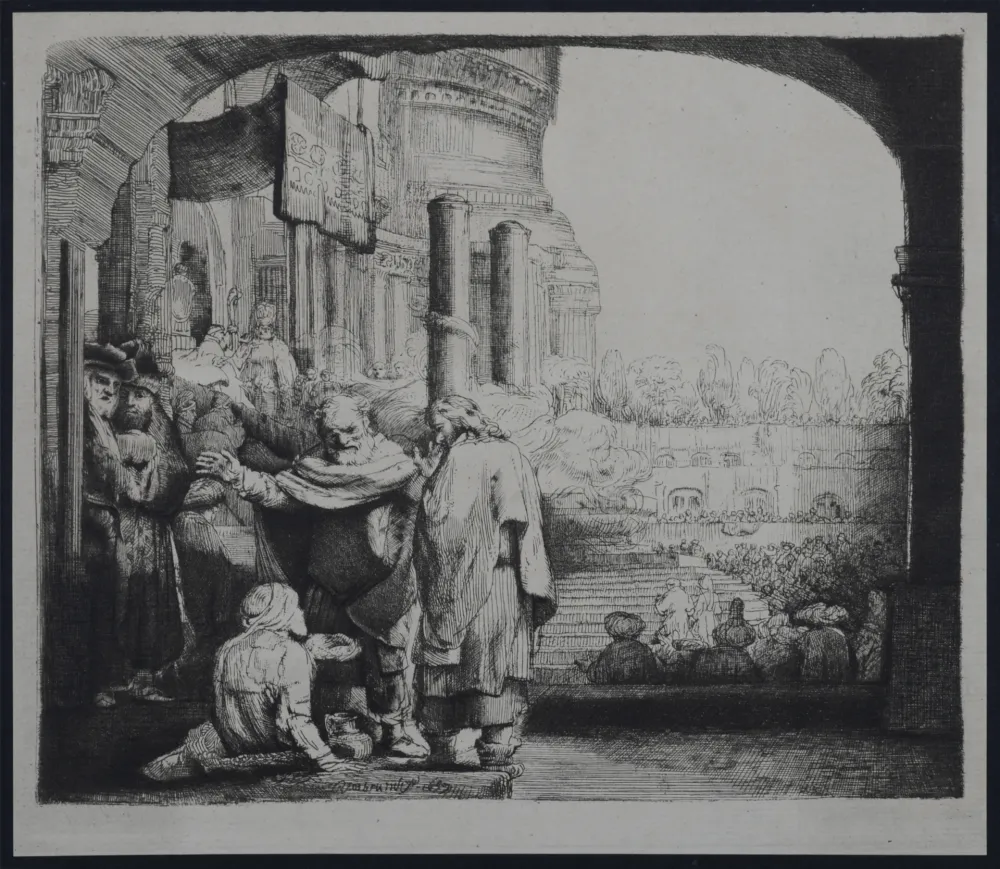 Heliogravura Rembrandt - Saint Pierre guérissant le paralytique