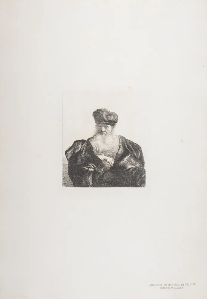 Heliogravura Rembrandt - Vieillard au manteau de velours