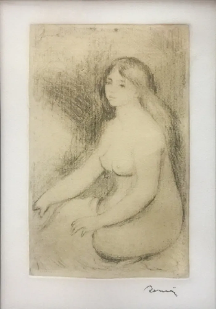 Gravura Renoir - BAIGNEUSE ASSISE (D., S. 11)