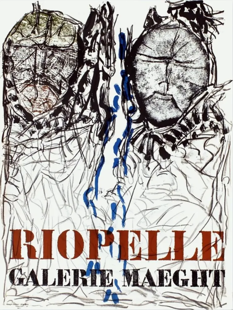 Cartaz Riopelle - AFFICHE EN LITHOGRAPHIE pour l'exposition à la Galerie Maeght en 1974