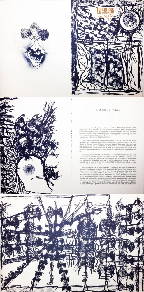 Livro Ilustrado Riopelle - Derrière le Miroir n° 232. 9 LITHOGRAPHIES ORIGINALES (1979).