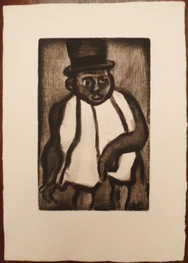 Gravura Rouault - L'homme à l'écharpe