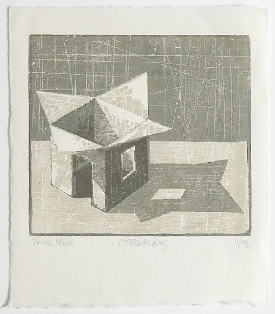 Xilogravura Rüngeler - Offenes Haus