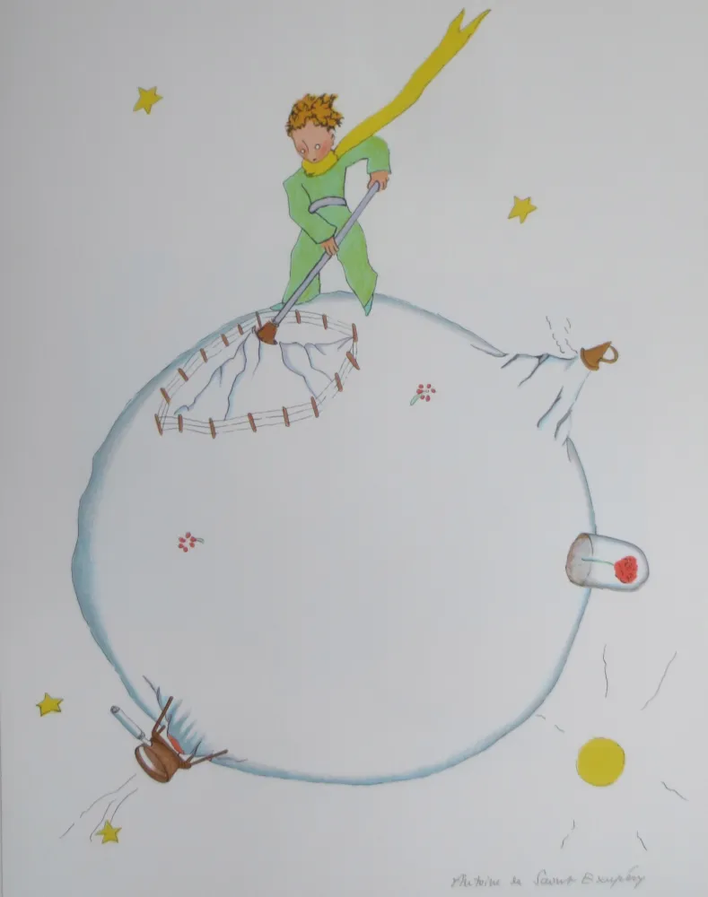 Litografia Saint-Exupéry - Le volcan