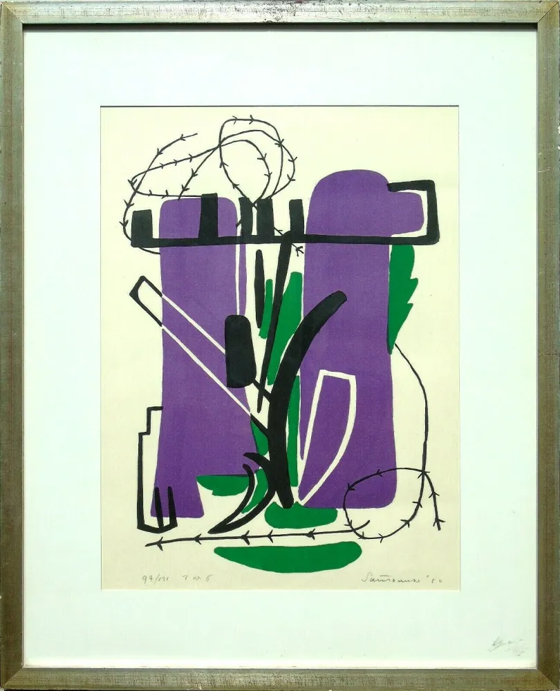 Litografia Santomaso - Composizione (d)