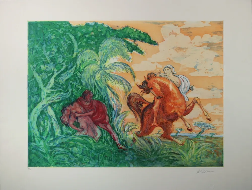 Água-Forte Sassu - Lopez De Aguirre uccide la figlia en Barquisimeto