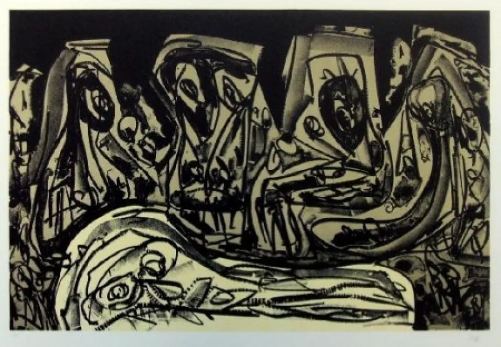 Litografia Saura - Antonio Saura